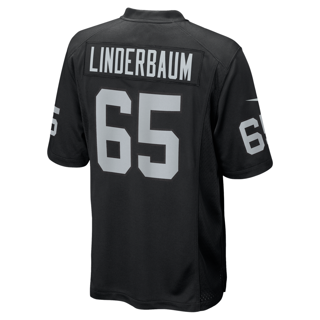 Men's Las Vegas Raiders Tyler Linderbaum Nike Black Team Game Jersey