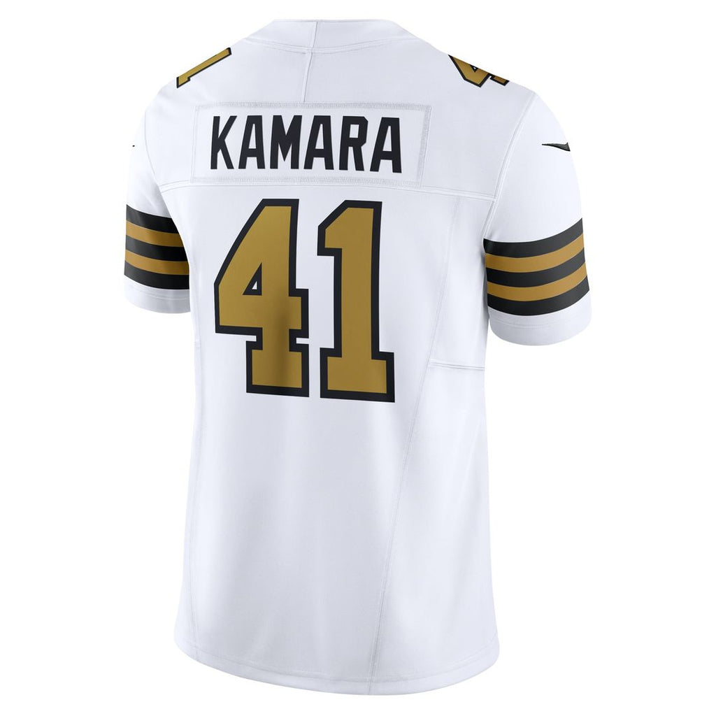 Men's New Orleans Saints Alvin Kamara Nike White Alternate Vapor F.U.S.E. Limited Jersey