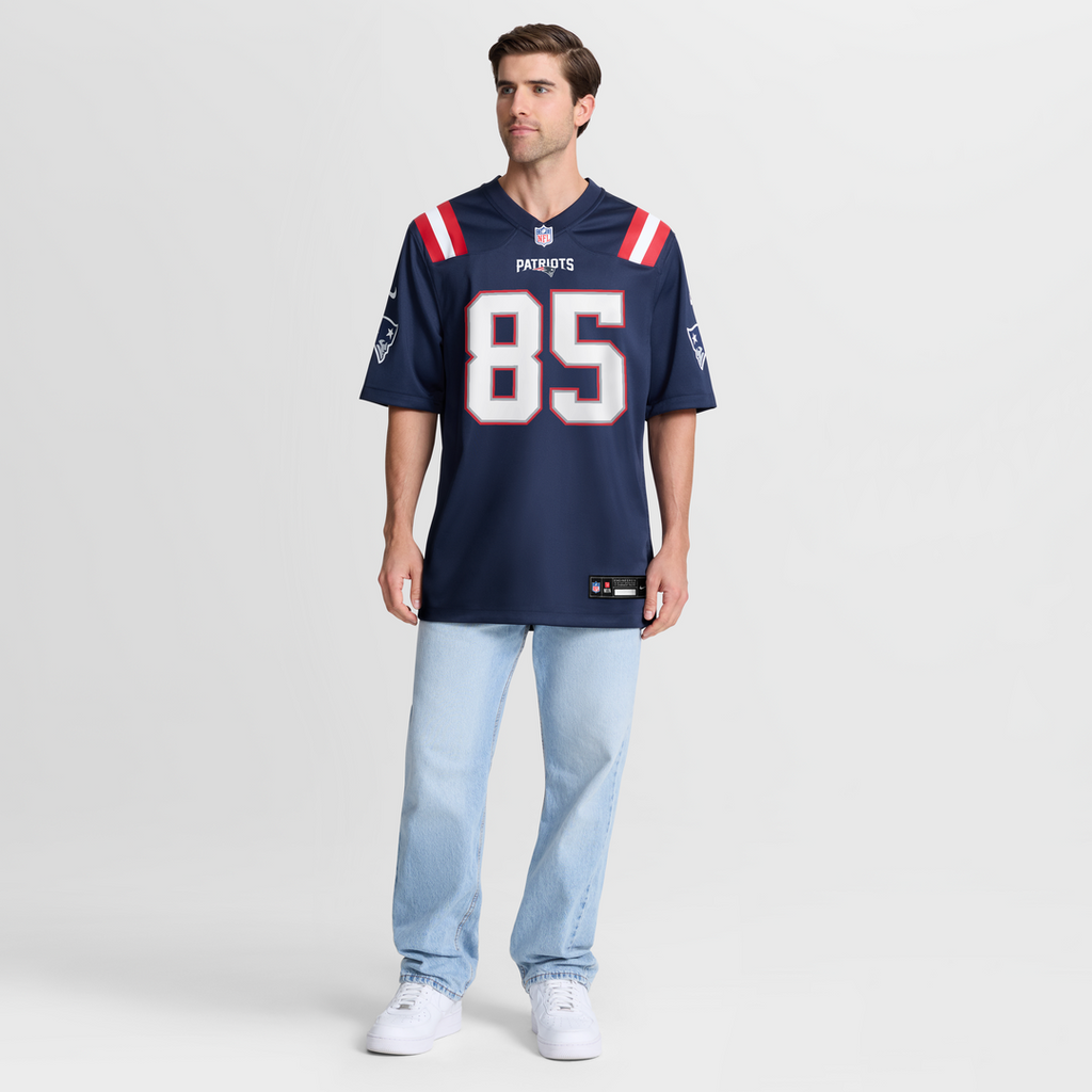 Men's New England Patriots Hunter Henry Nike  Navy Team  Game Jersey