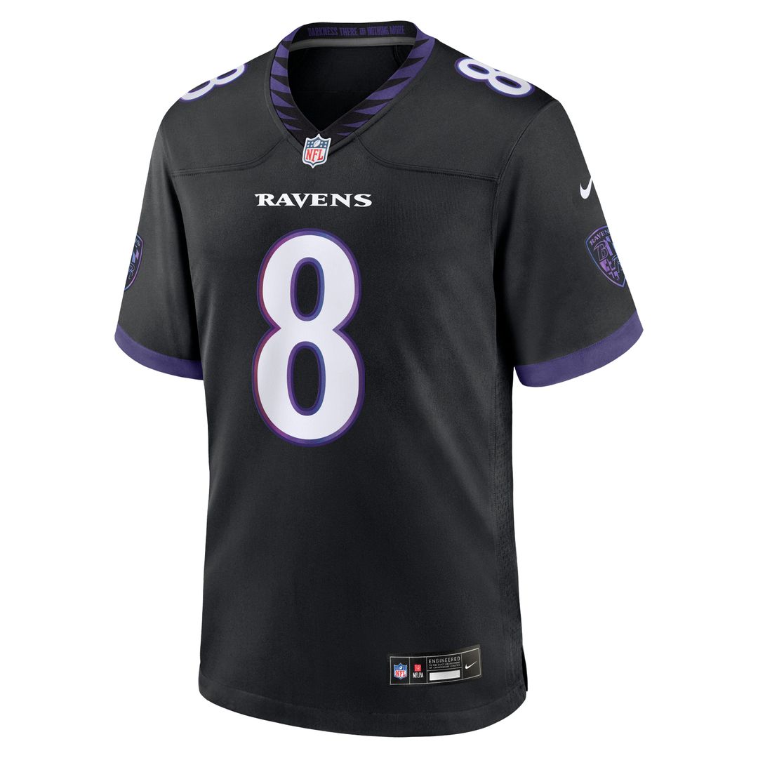 Men's Baltimore Ravens Lamar Jackson Nike Black Alternate Game Jersey