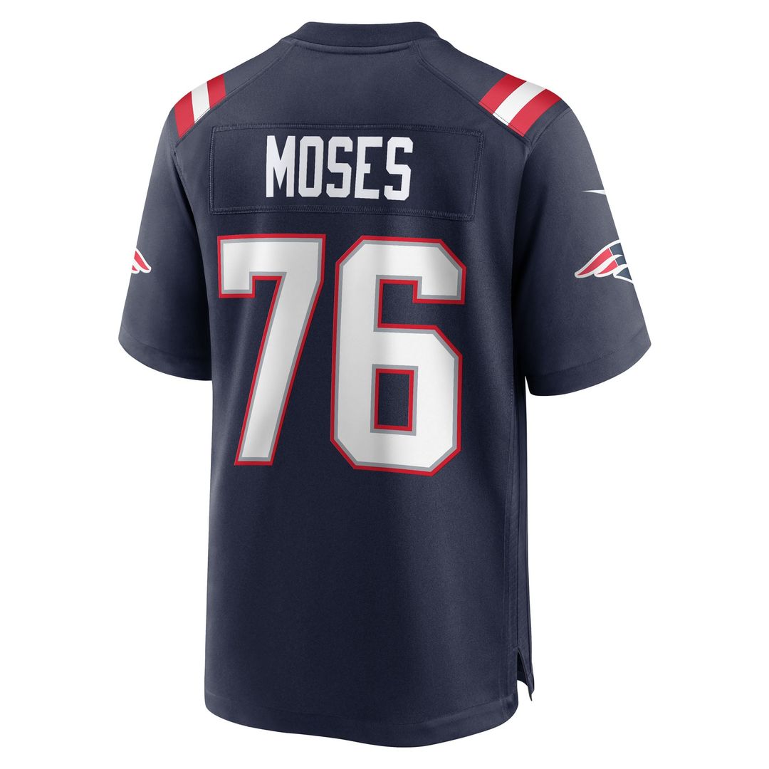 Men's New England Patriots Morgan Moses Nike  Navy Team Game Jersey