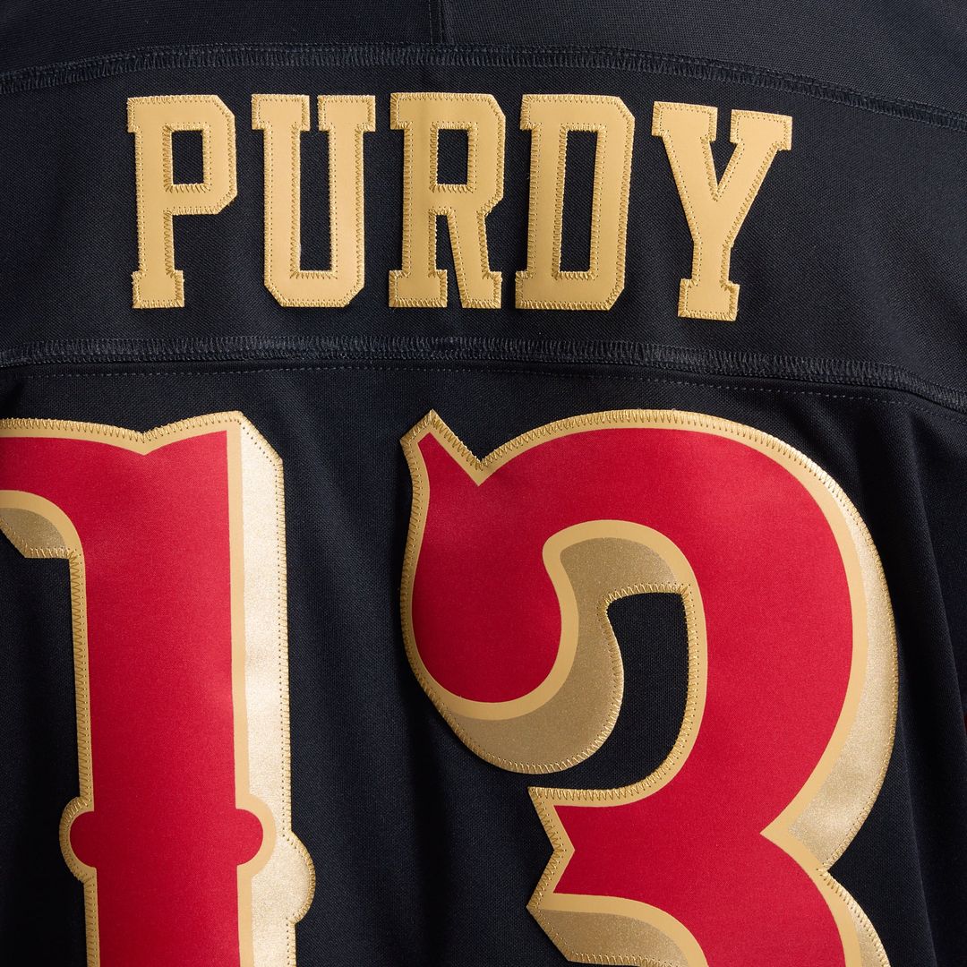 Men's San Francisco 49ers Brock Purdy Nike Black Rivalries Collection Stitched Limited Jersey