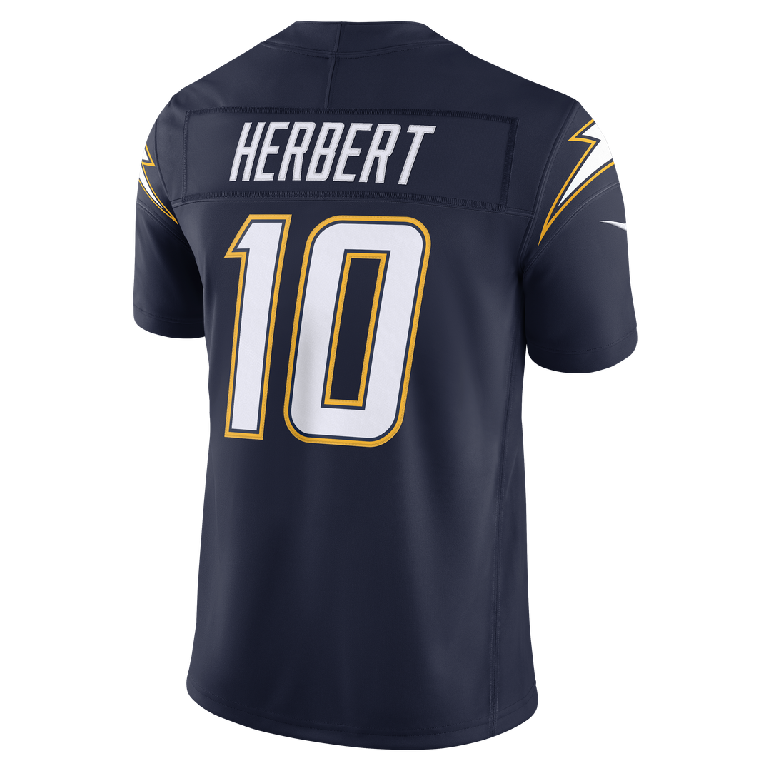 Men's Los Angeles Chargers Justin Herbert Nike Navy Alternate Super Chargers Vapor F.U.S.E. Stitched Limited Jersey