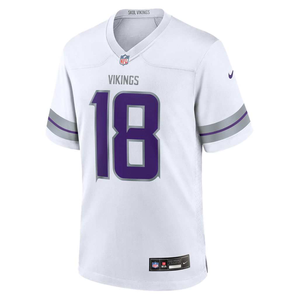 Men's Minnesota Vikings Justin Jefferson Nike White Alternate Game Player Jersey