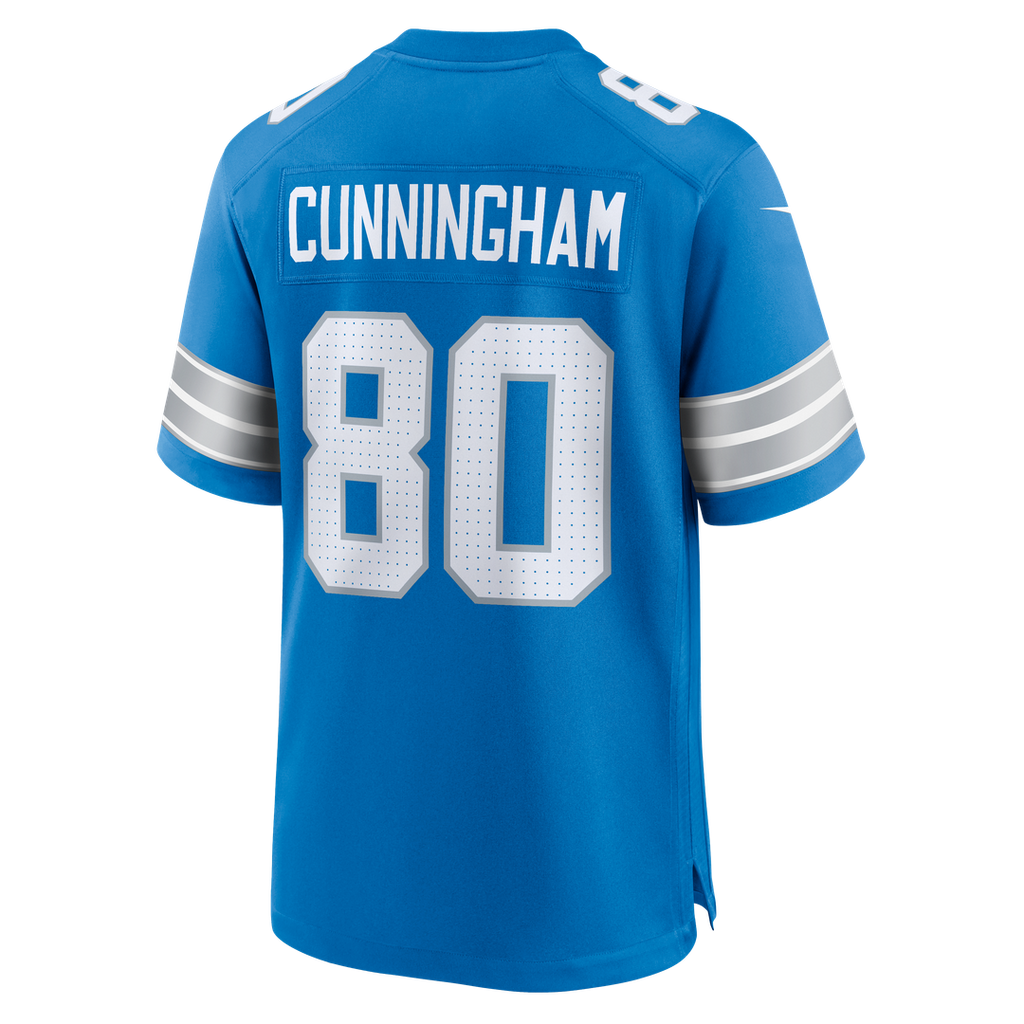 Men's Detroit Lions Malik Cunningham Nike  Blue Team Game Jersey