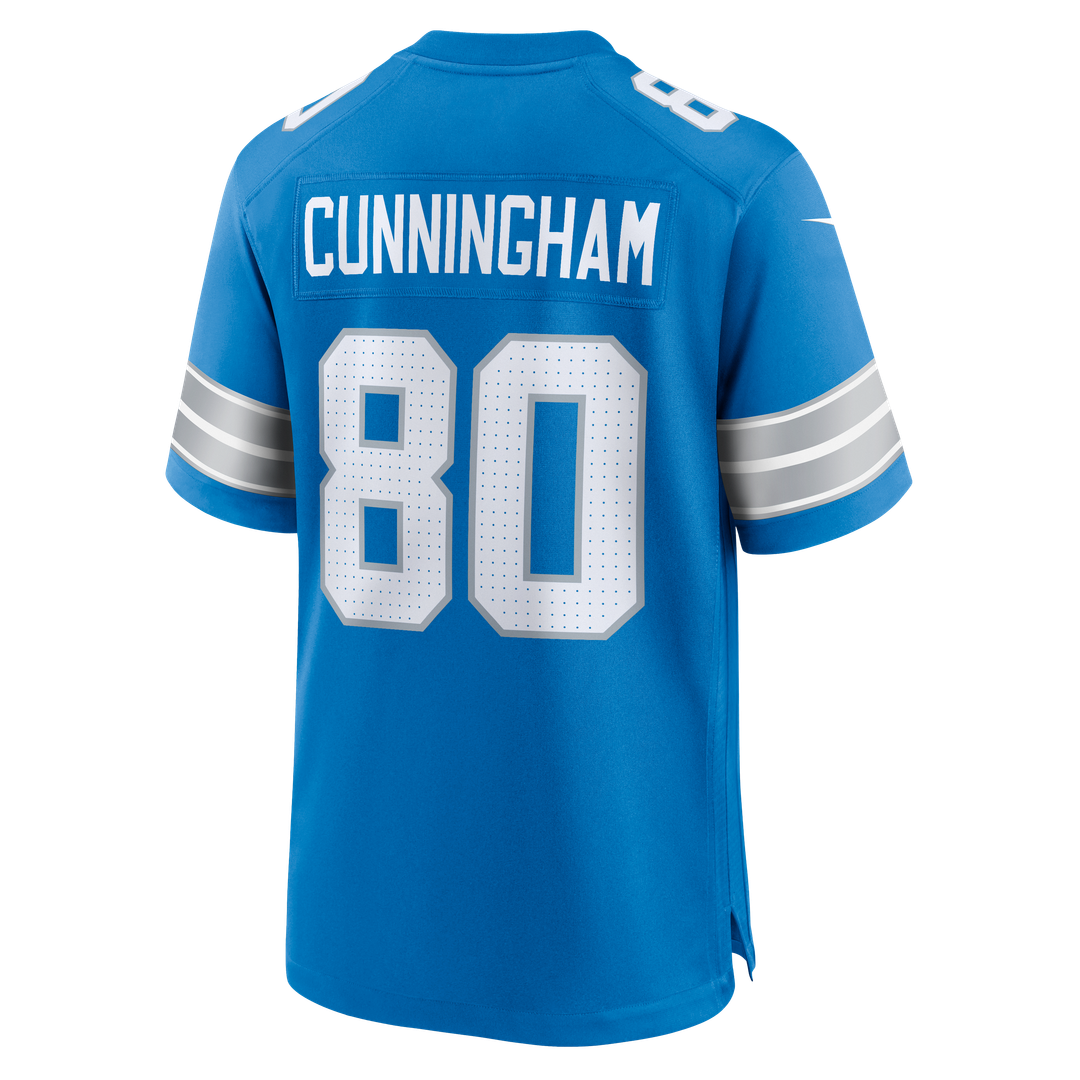 Men's Detroit Lions Malik Cunningham Nike  Blue Team Game Jersey