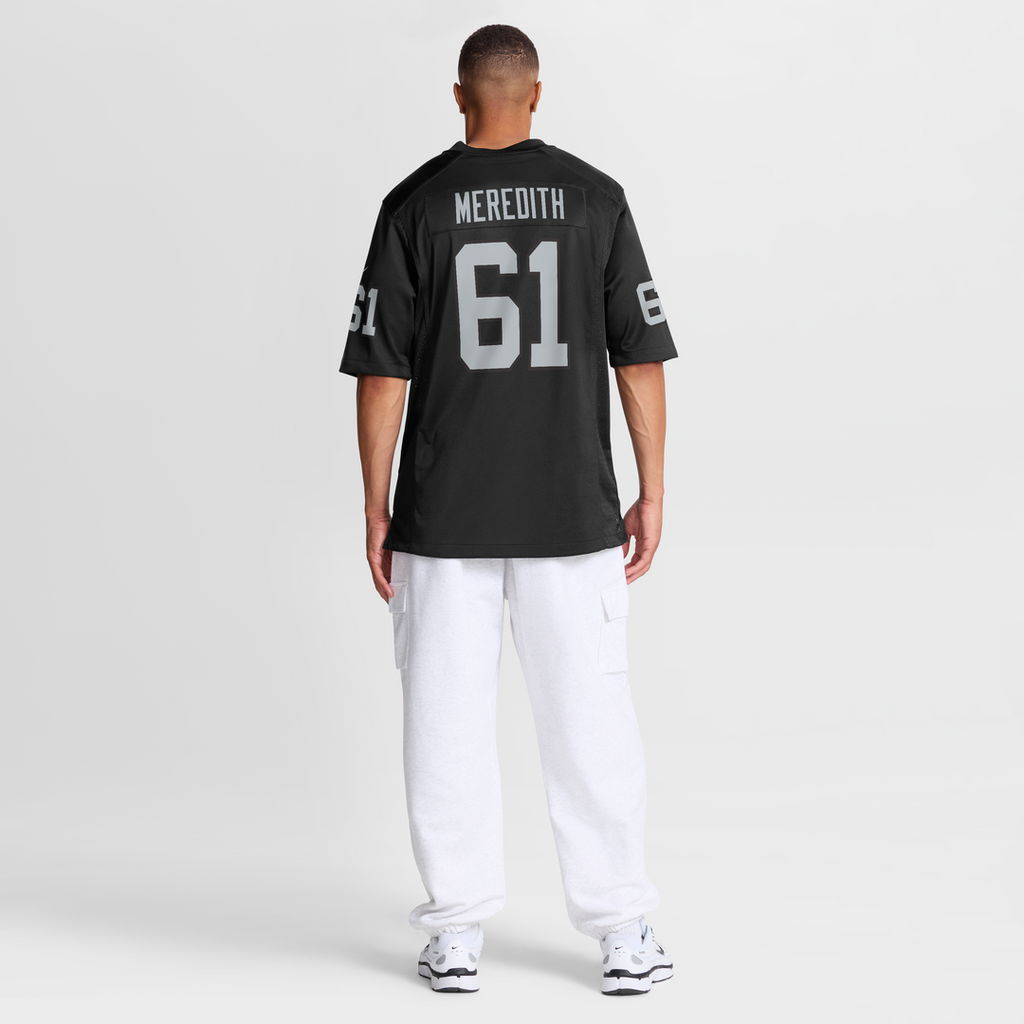 Men's Las Vegas Raiders Jordan Meredith Nike Black Game Player Jersey