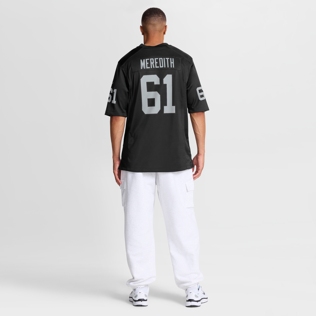 Men's Las Vegas Raiders Jordan Meredith Nike Black Game Player Jersey