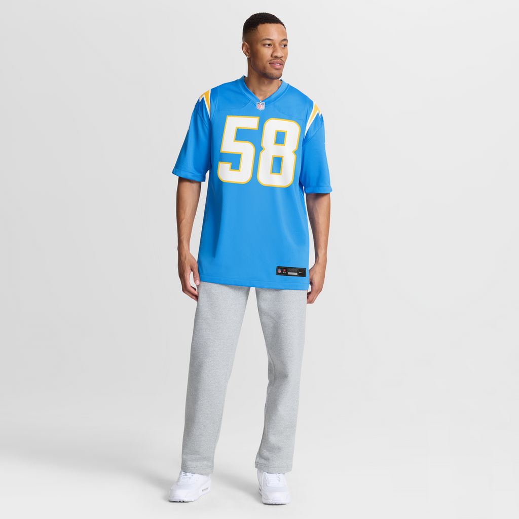 Men's Los Angeles Chargers Tae Crowder Nike Powder Blue Team Game Jersey