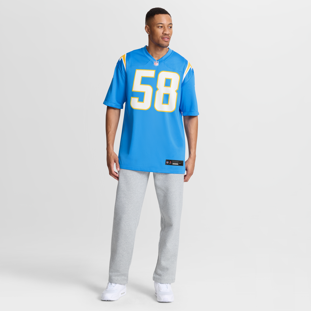 Men's Los Angeles Chargers Tae Crowder Nike Powder Blue Team Game Jersey