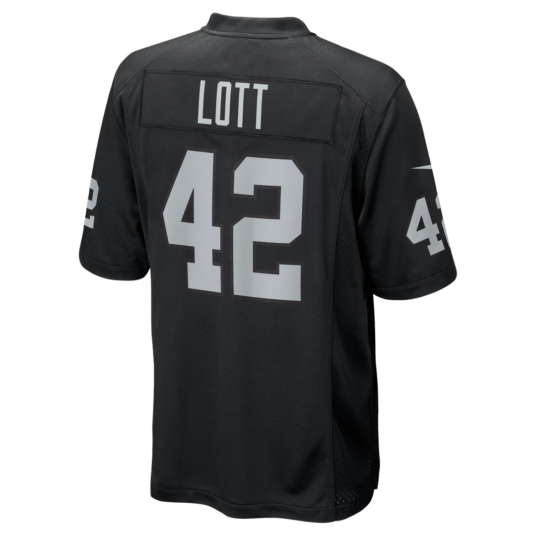 Men's Las Vegas Raiders Ronnie Lott Nike Black Game Retired Player Jersey