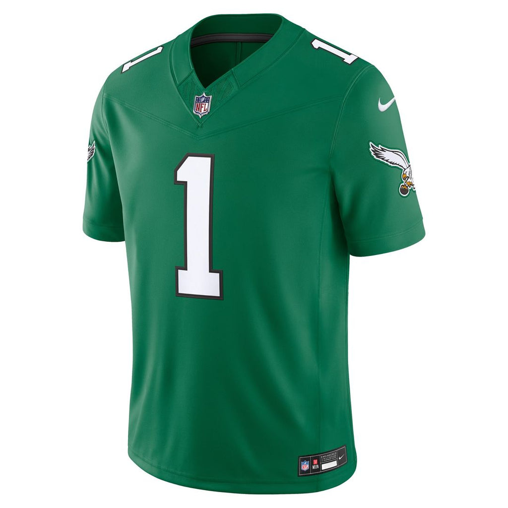 Men's Philadelphia Eagles Jalen Hurts Nike Kelly Green Alternate Vapor F.U.S.E. Stitched Limited Jersey