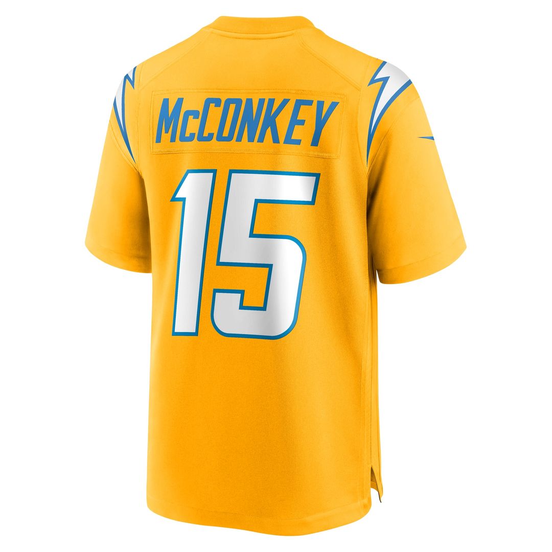 Men's Los Angeles Chargers Ladd McConkey Nike Gold Alternate Charger Power Game Player Jersey