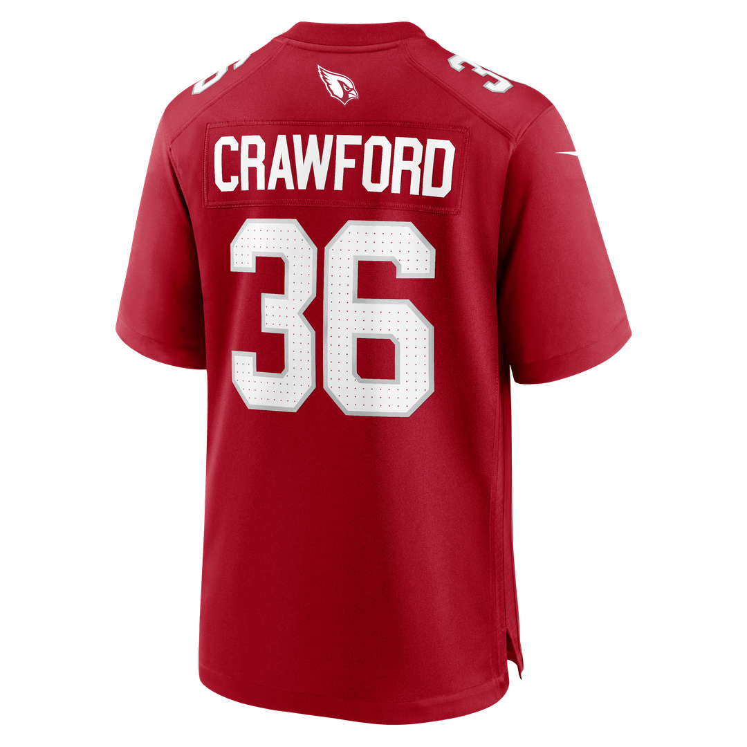 Men's Arizona Cardinals Kitan Crawford Nike  Cardinal Team Game Jersey