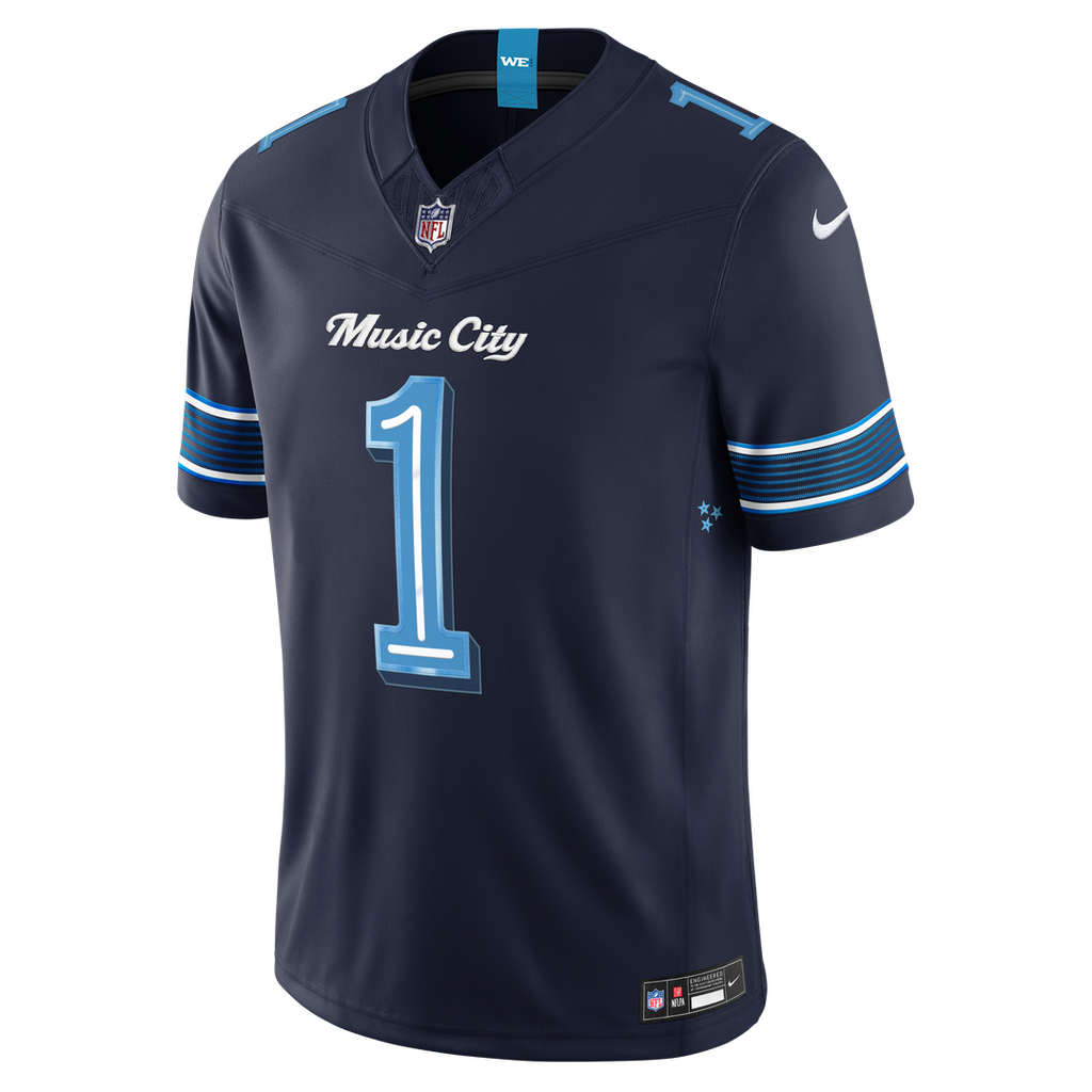 Men's Tennessee Titans Cameron Ward Nike Navy 2026 Rivalries Collection Stitched Limited Jersey