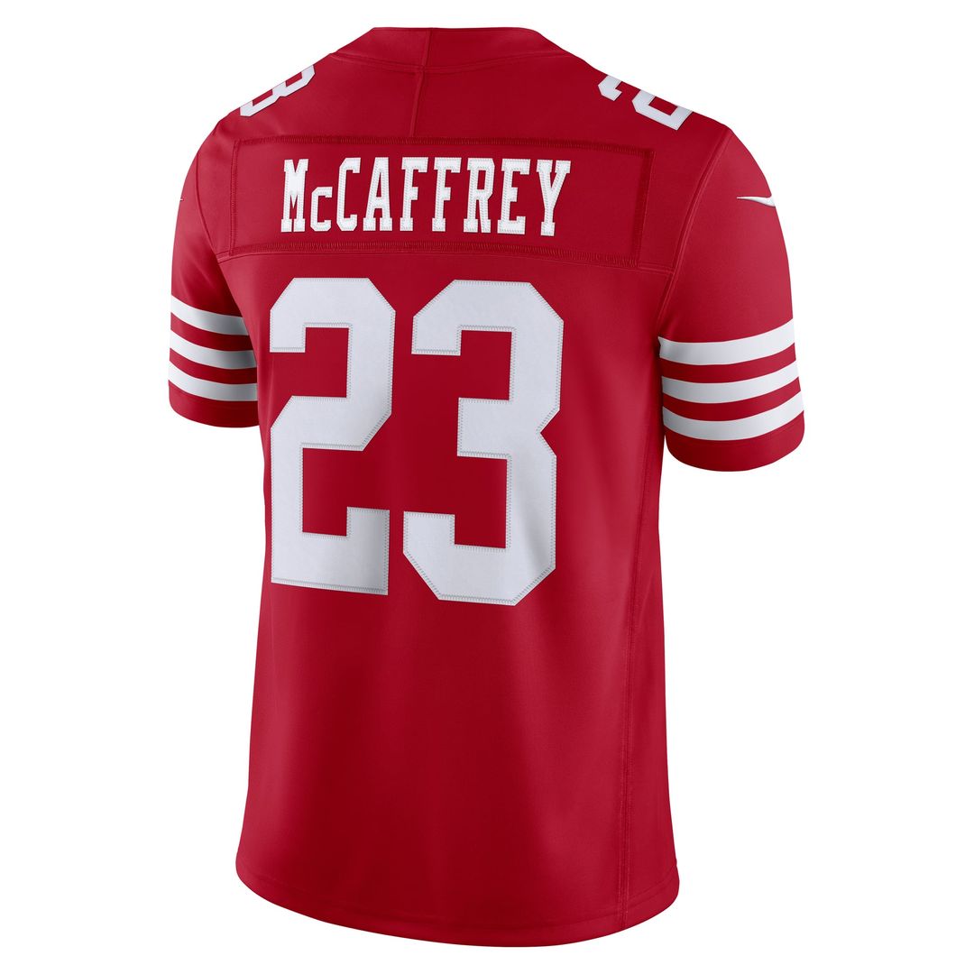 Men's San Francisco 49ers Christian McCaffrey Nike White Alternate Vapor F.U.S.E. Stitched Limited Jersey