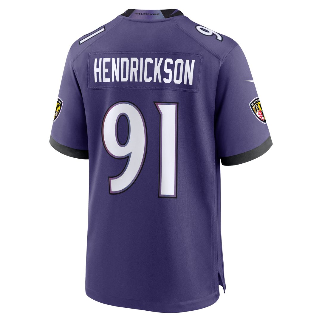 Men's Baltimore Ravens Trey Hendrickson Nike Purple Team Game Jersey