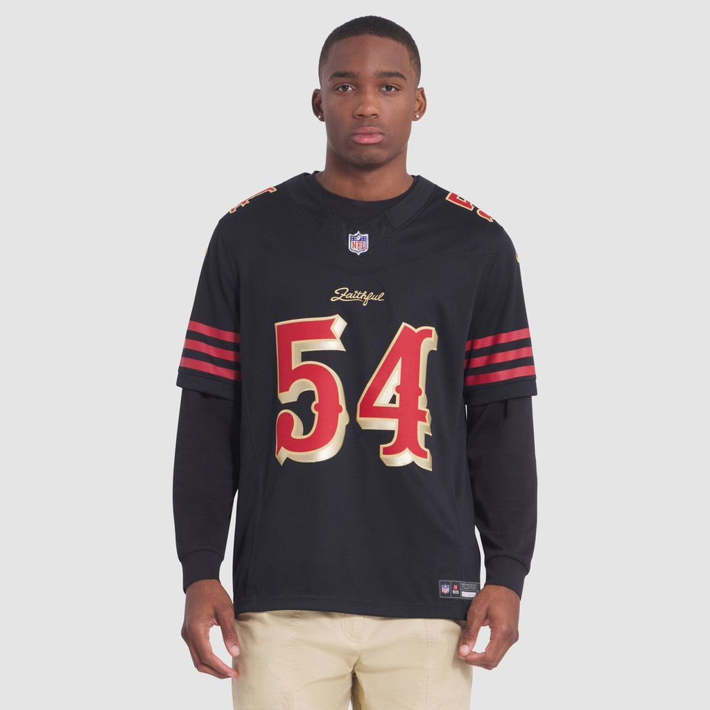 Men's San Francisco 49ers Fred Warner Nike Black Rivalries Collection Stitched Limited Jersey