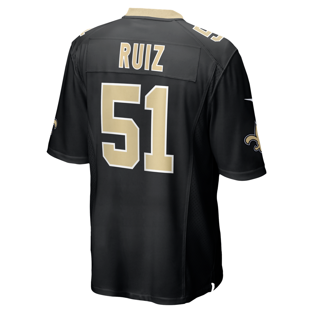 Men's New Orleans Saints Cesar Ruiz Nike Black Player Game Jersey