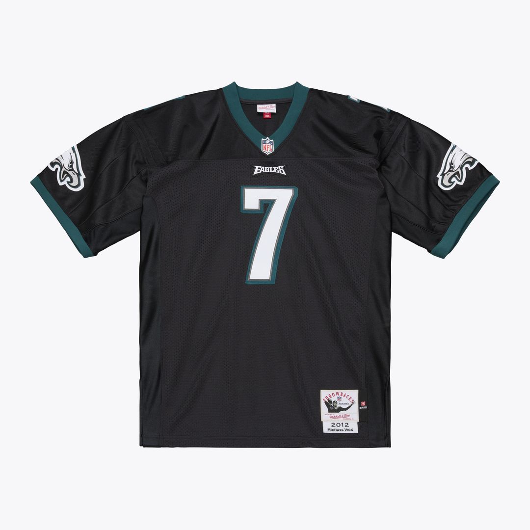 Men's Philadelphia Eagles Michael Vick Mitchell & Ness Black 2012 Authentic Throwback Jersey