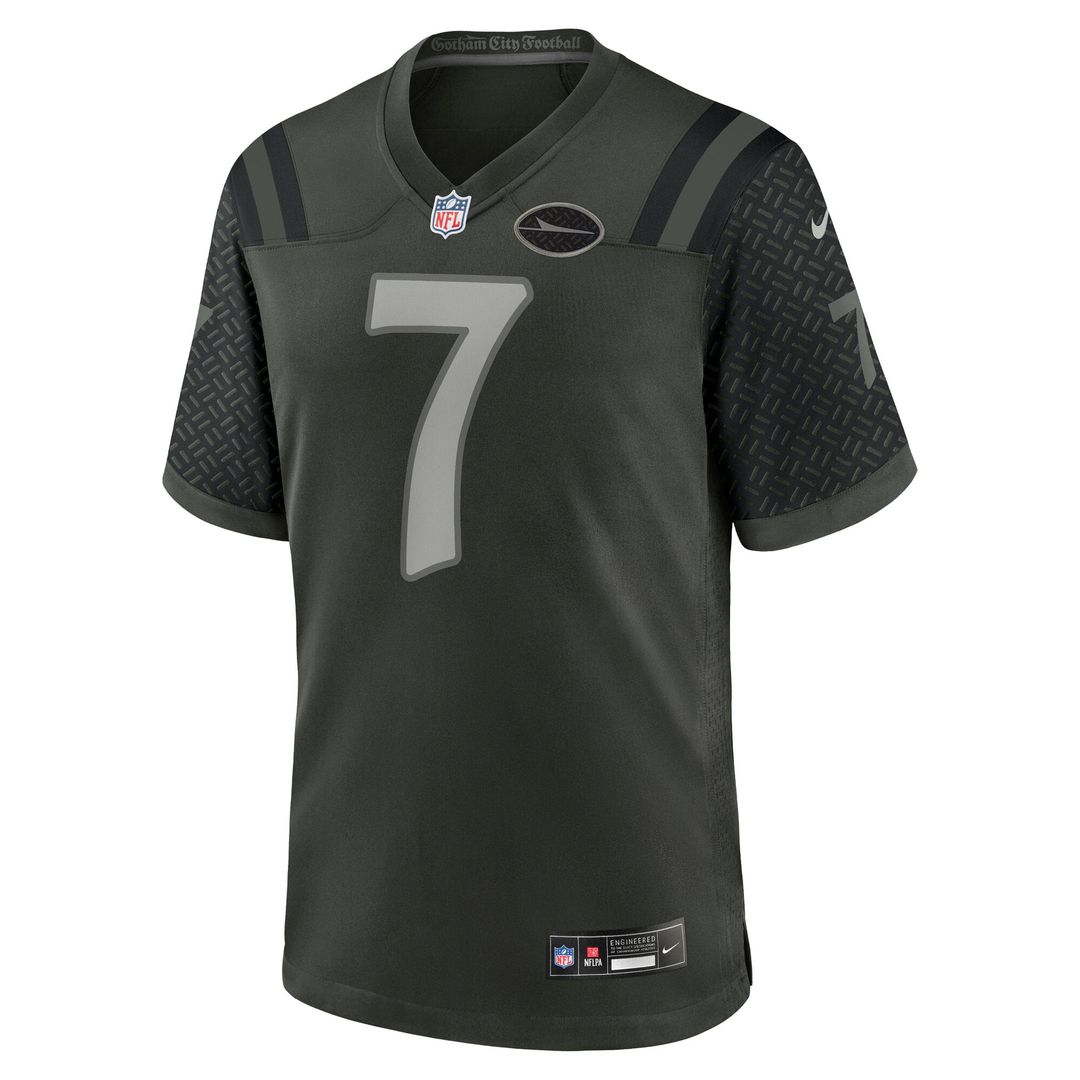 Men's New York Jets Justin Fields Nike Gotham Green 2025 Rivalries Collection Game Jersey