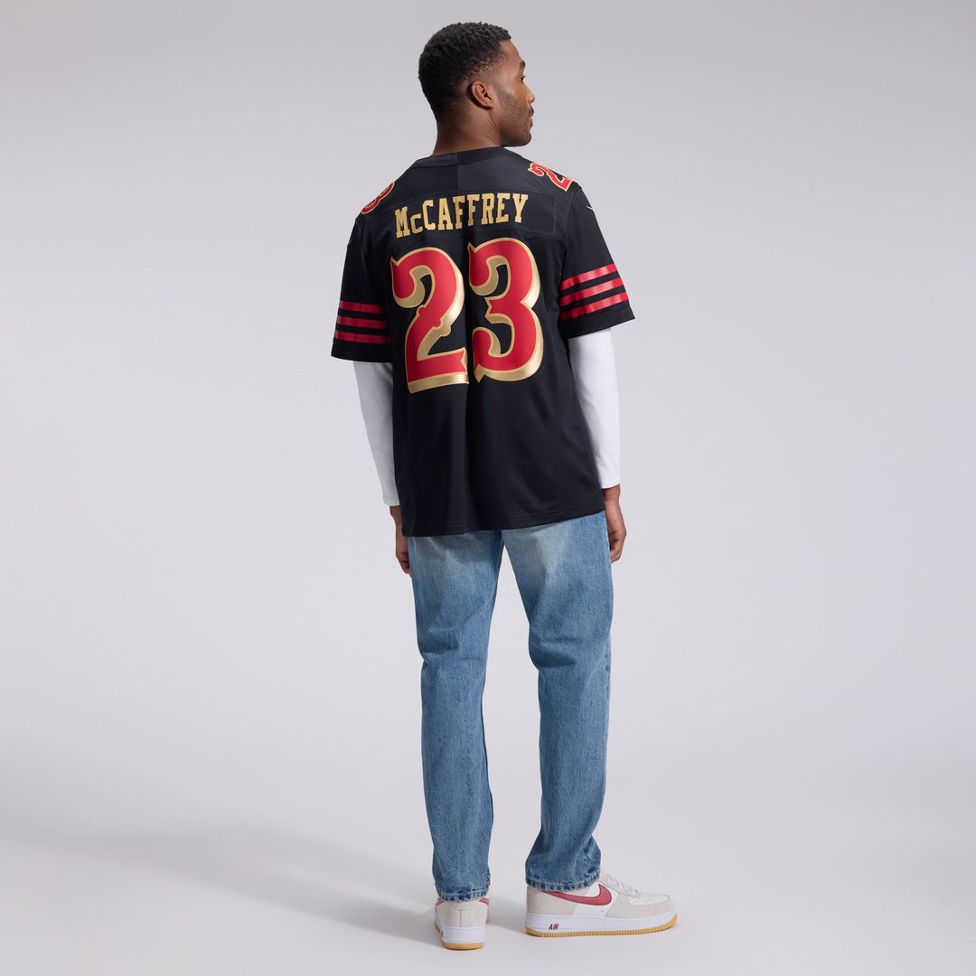 Men's San Francisco 49ers Christian McCaffrey Nike Black Rivalries Collection Stitched Limited Jersey