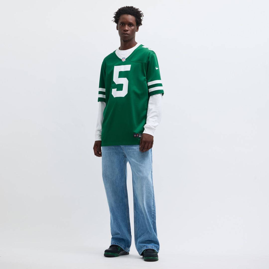 Men's New York Jets Garrett Wilson Nike Legacy Green Game Jersey