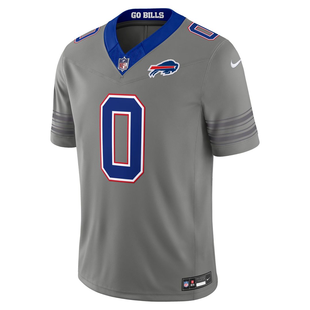 Men's Buffalo Bills Keon Coleman Nike Gray Nickel City Vapor F.U.S.E. Stitched Limited Jersey