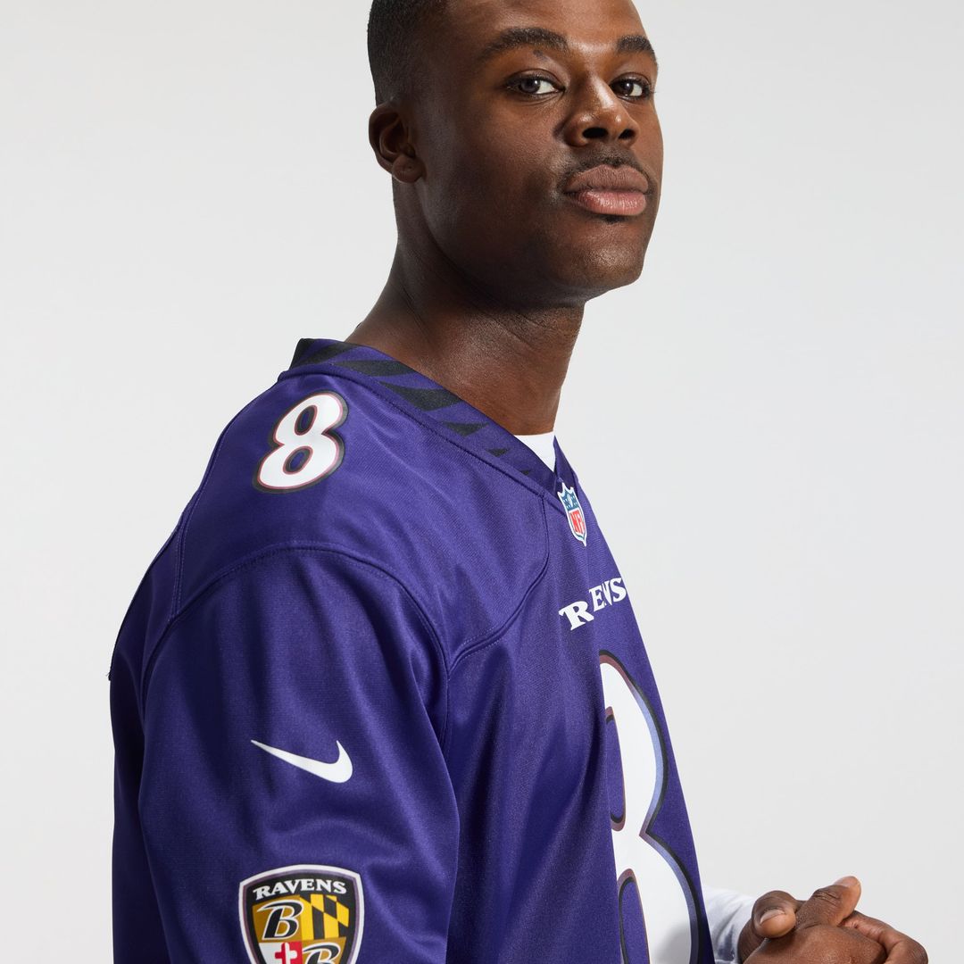 Men's Baltimore Ravens Lamar Jackson Nike Purple Team Game Jersey