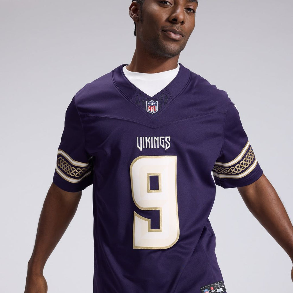 Men's Minnesota Vikings J.J. McCarthy Nike Purple 2026 Rivalries Collection Stitched Limited Jersey