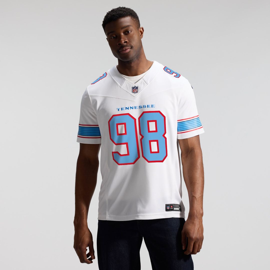 Men's Tennessee Titans Jeffery Simmons Nike Light Blue Team Vapor F.U.S.E. Stitched Limited Jersey