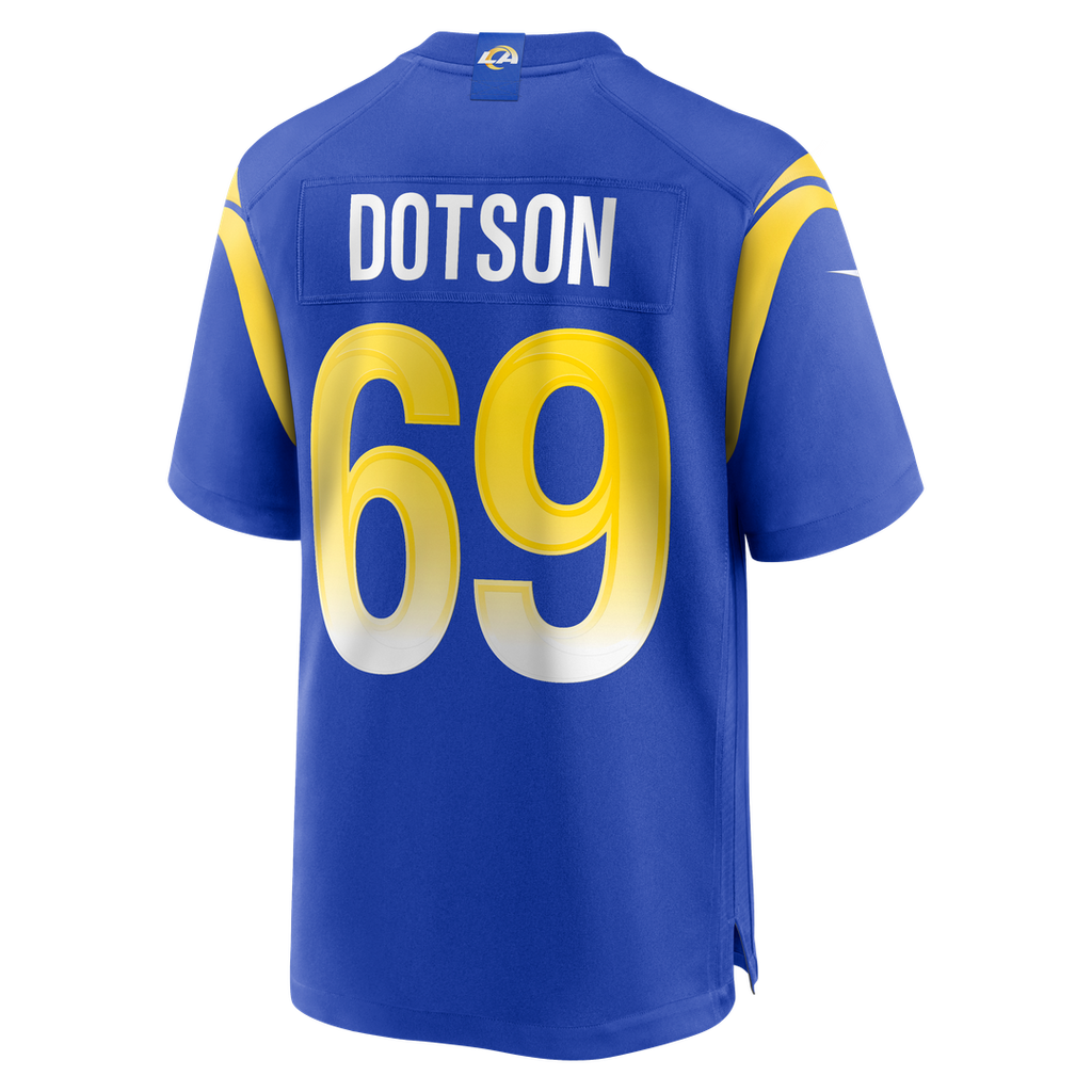 Men's Los Angeles Rams Kevin Dotson Nike  Royal  Game Jersey