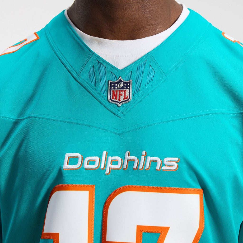 Men's Miami Dolphins Jaylen Waddle Nike Aqua Team Vapor F.U.S.E. Stitched Limited Jersey
