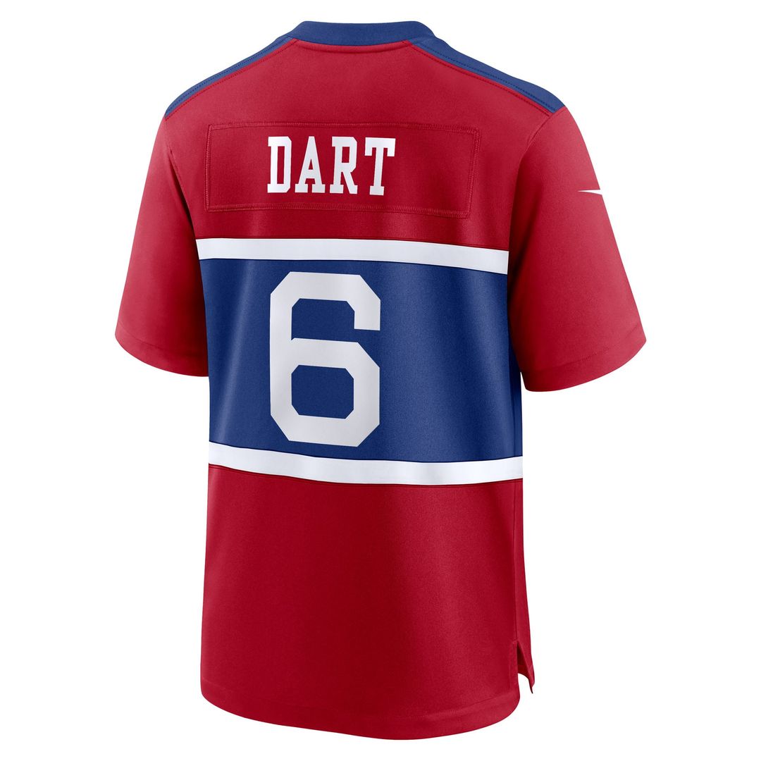 Men's New York Giants Jaxson Dart Nike Red Alternate Century Red Game Jersey