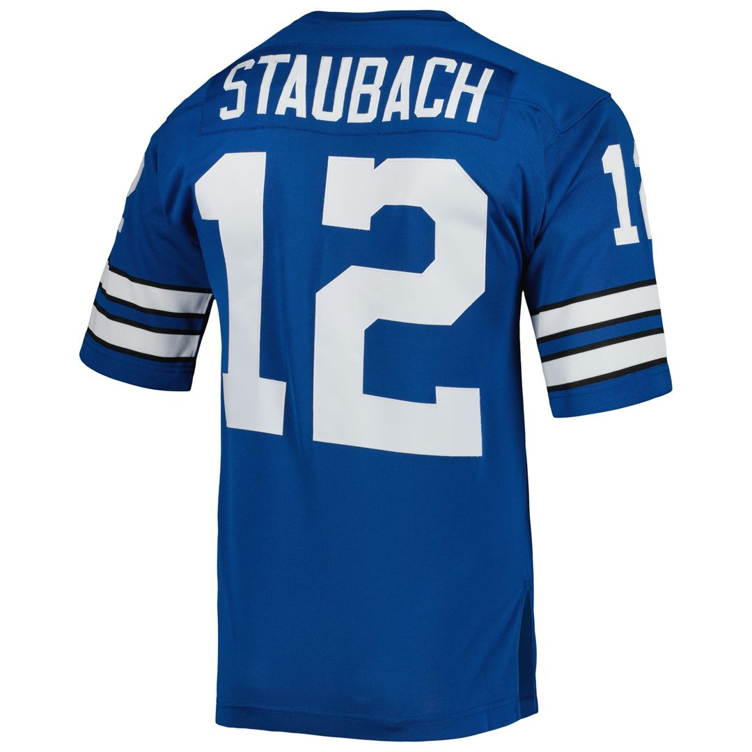 Men's Dallas Cowboys 1971 Roger Staubach Mitchell & Ness Royal Authentic Throwback Retired Player Jersey