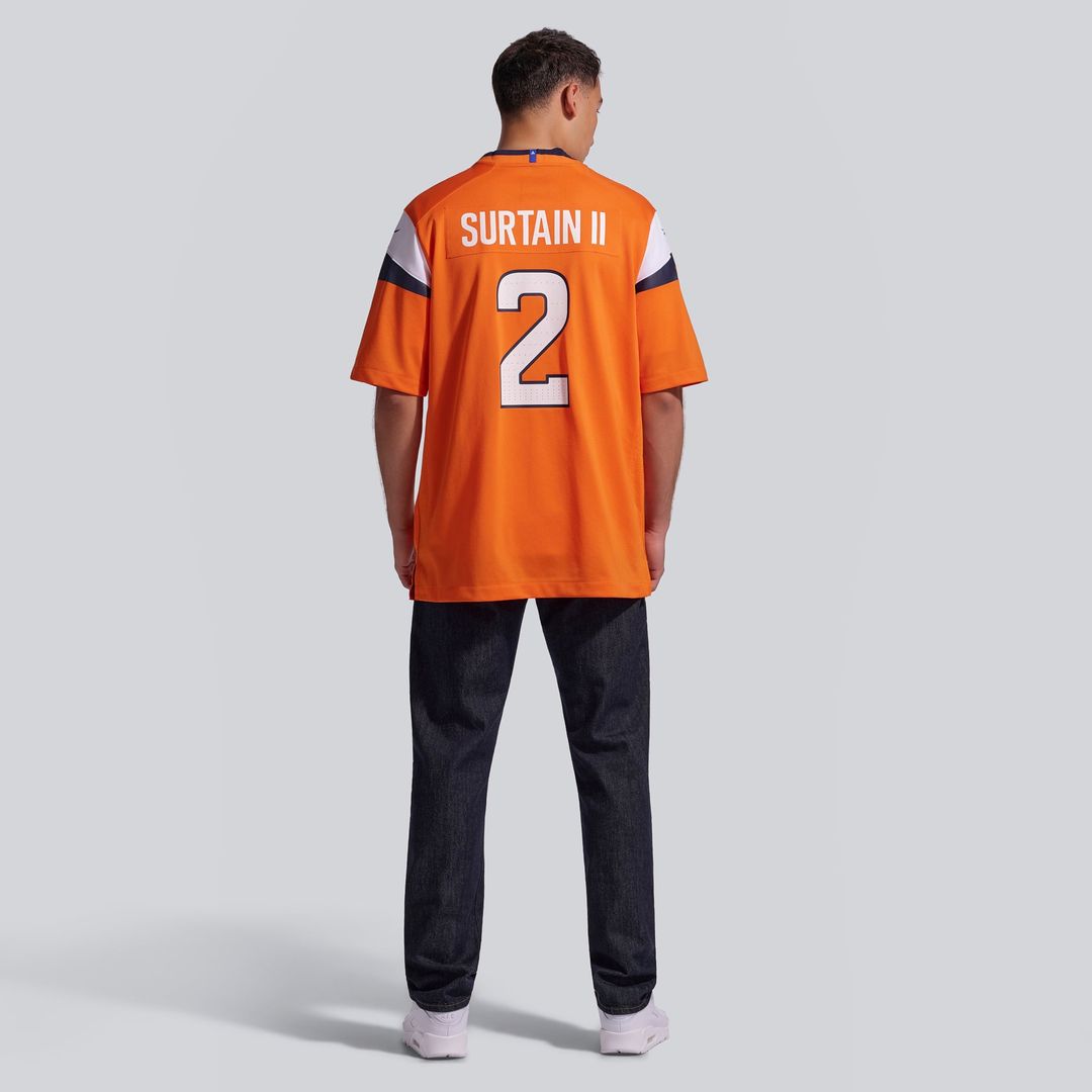 Men's Denver Broncos Patrick Surtain II Nike Orange Team Game Jersey
