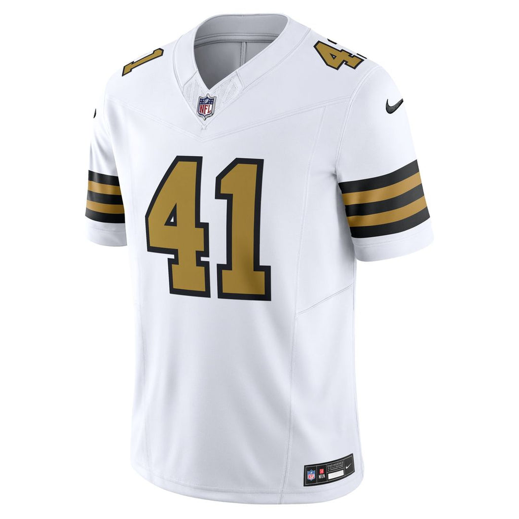 Men's New Orleans Saints Alvin Kamara Nike White Alternate Vapor F.U.S.E. Limited Jersey