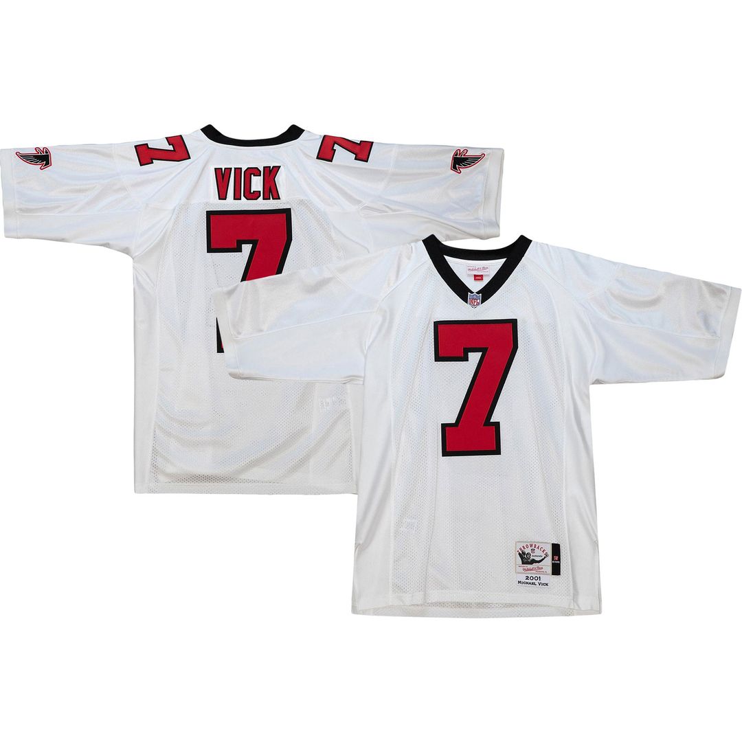 Men's Atlanta Falcons 2003 Michael Vick Mitchell & Ness Red Authentic Throwback Retired Player Jersey