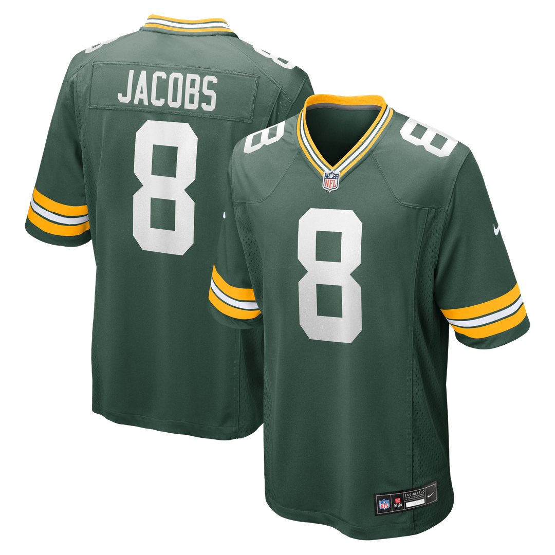 Men's Green Bay Packers Josh Jacobs Nike  Green Team Game Jersey