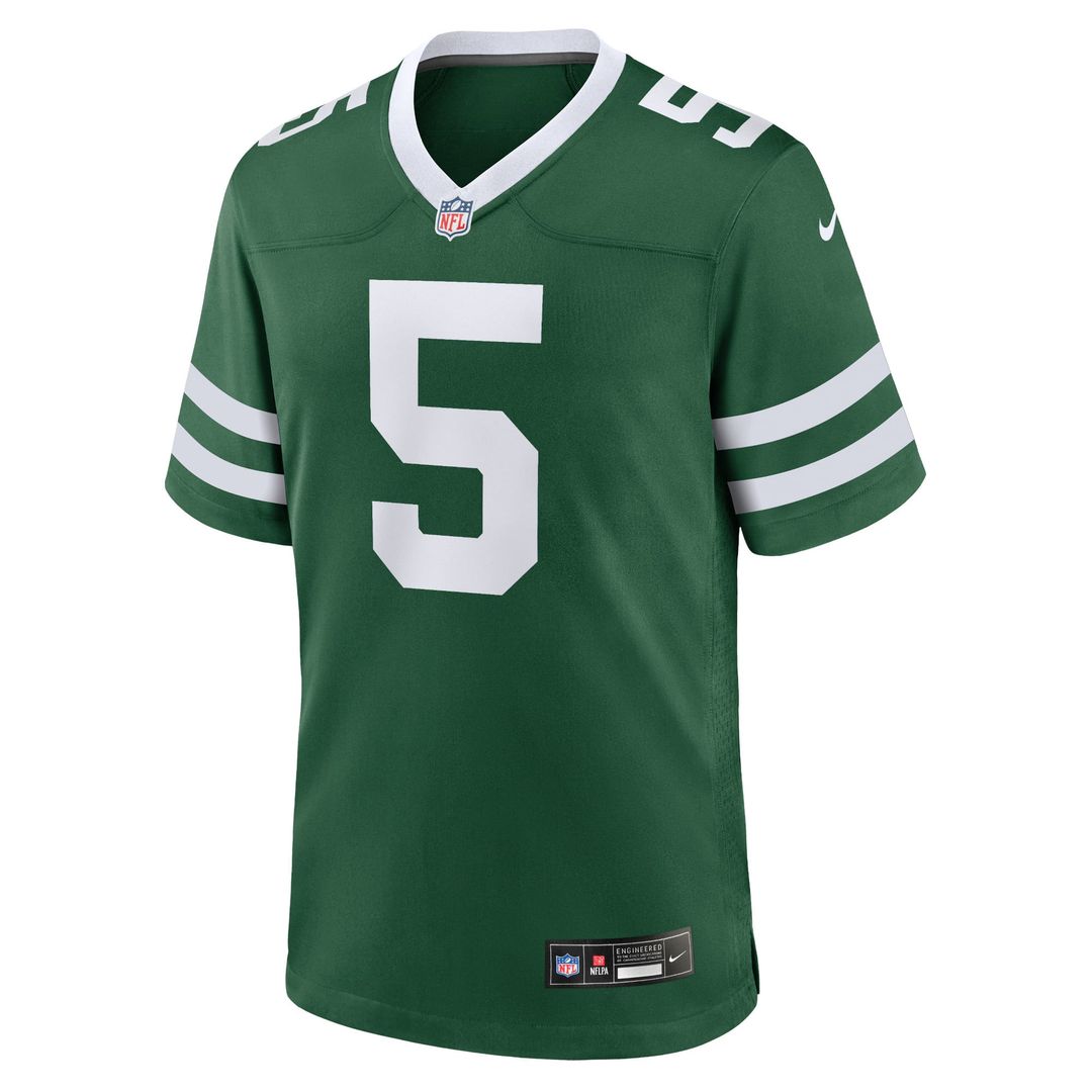 Men's New York Jets Garrett Wilson Nike Legacy Green Game Jersey