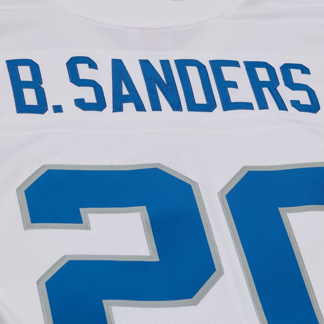 Men's Detroit Lions Barry Sanders Mitchell & Ness White 1989 Legacy Replica Player Jersey