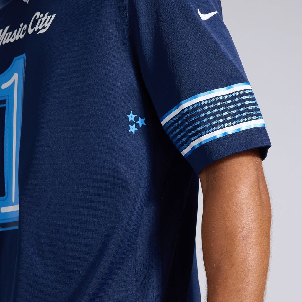 Men's Tennessee Titans Cameron Ward Nike Navy 2026 Rivalries Collection Game Jersey