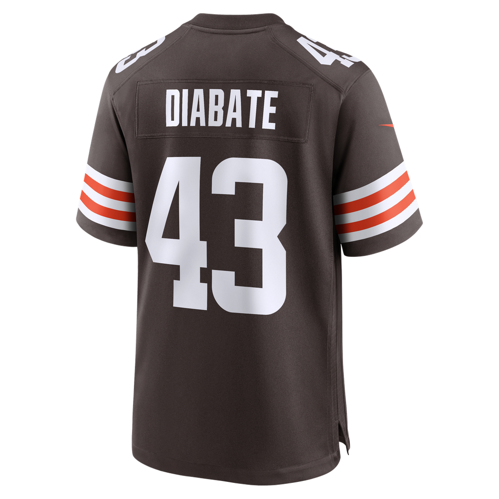 Men's Cleveland Browns Mohamoud Diabate Nike  Brown Team Game Jersey