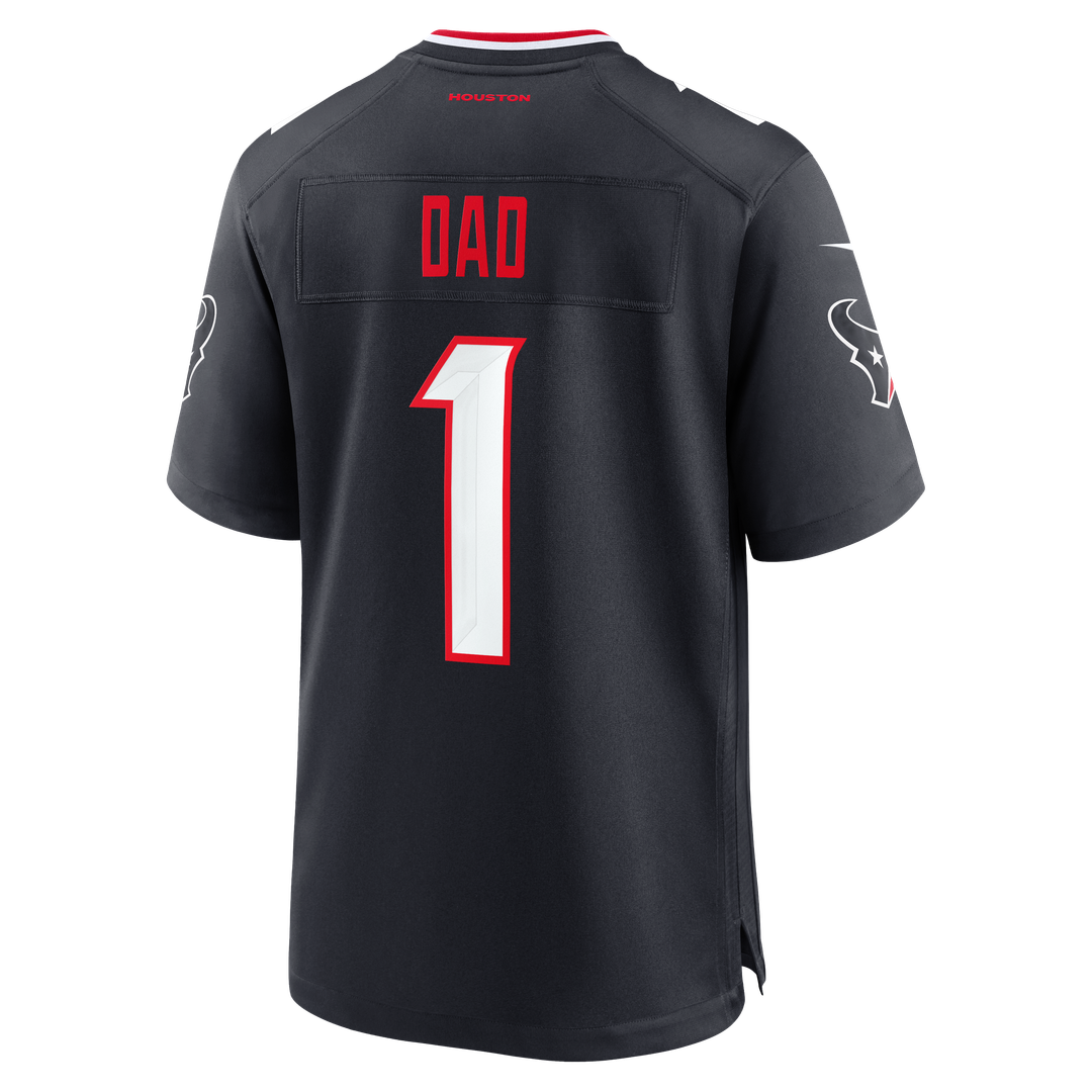 Men's Houston Texans  Nike Navy #1 Dad Game Jersey