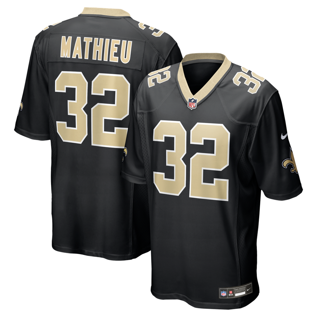 Men's New Orleans Saints Tyrann Mathieu Nike Black Game Jersey