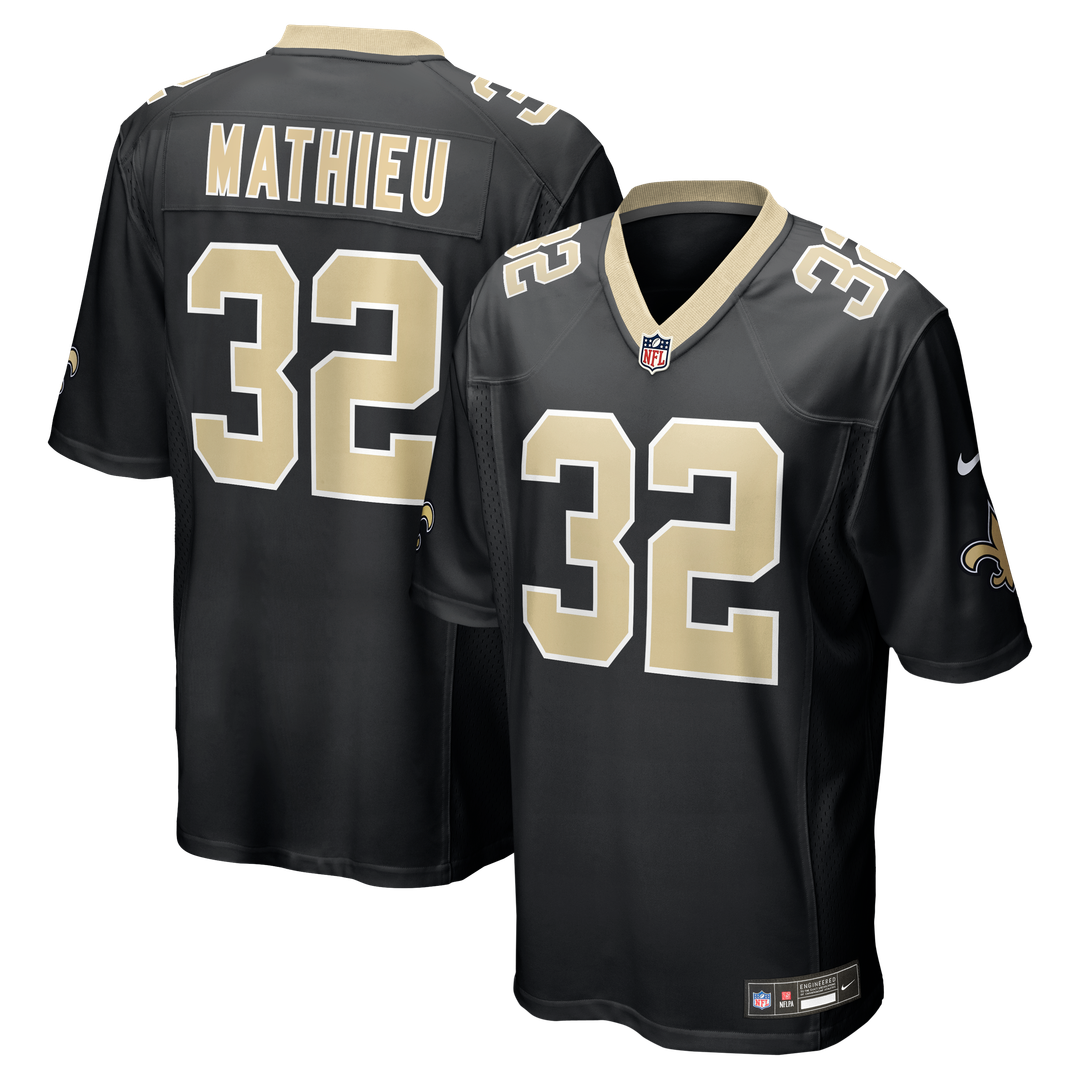 Men's New Orleans Saints Tyrann Mathieu Nike Black Game Jersey