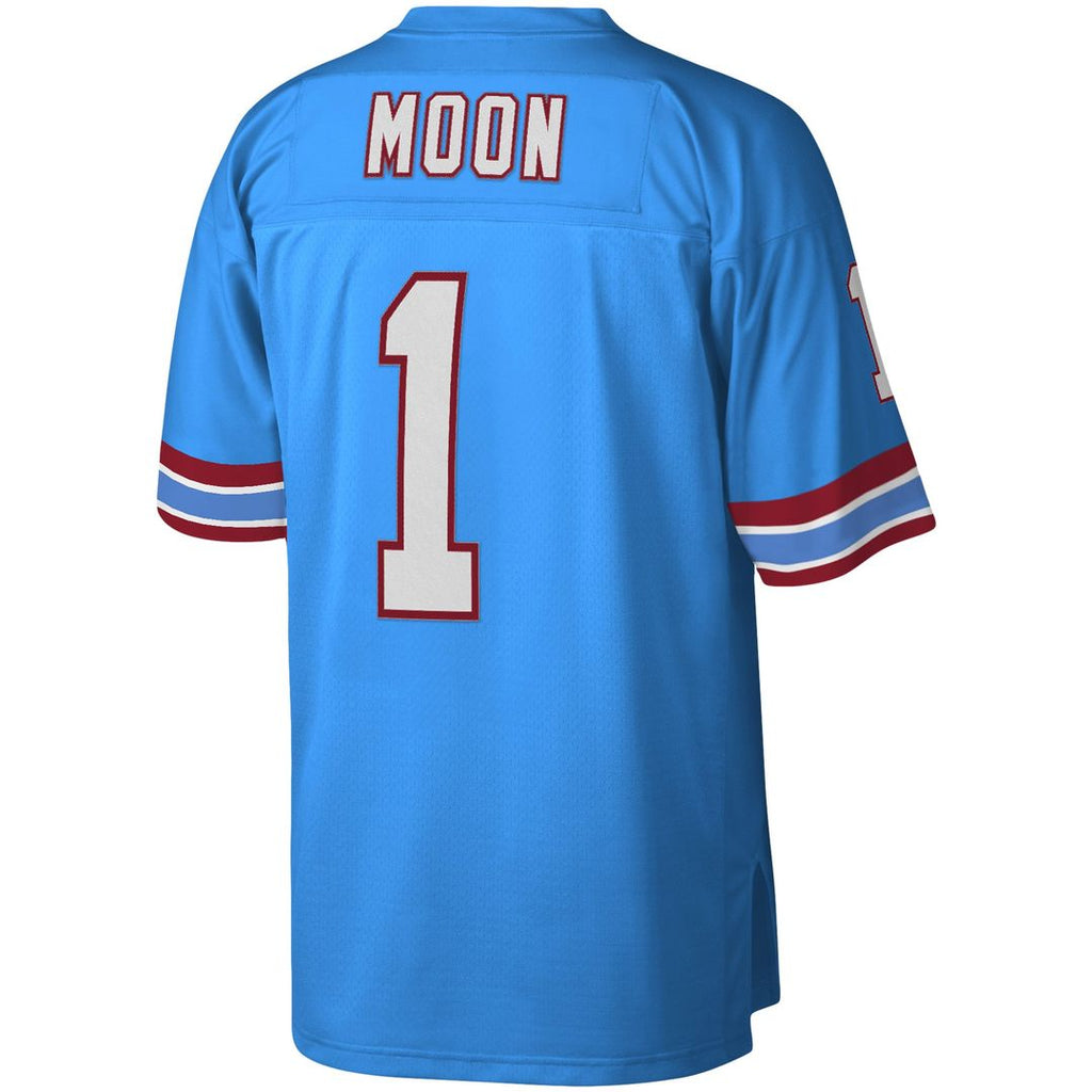Men's Houston Oilers Warren Moon Mitchell & Ness Light Blue Legacy Replica Jersey