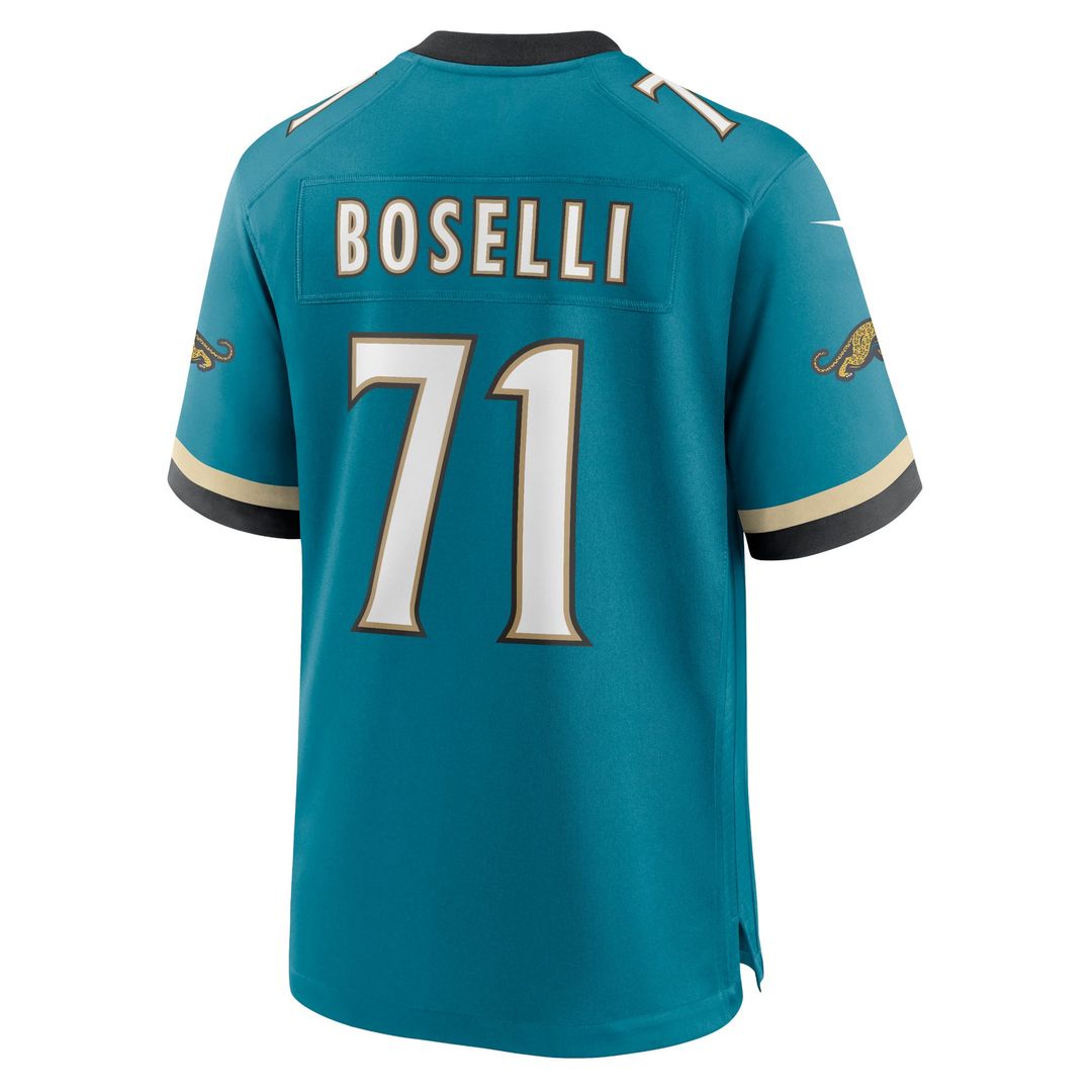 Men's Jacksonville Jaguars Tony Boselli Nike Teal Prowler Throwback Retired Player Game Jersey