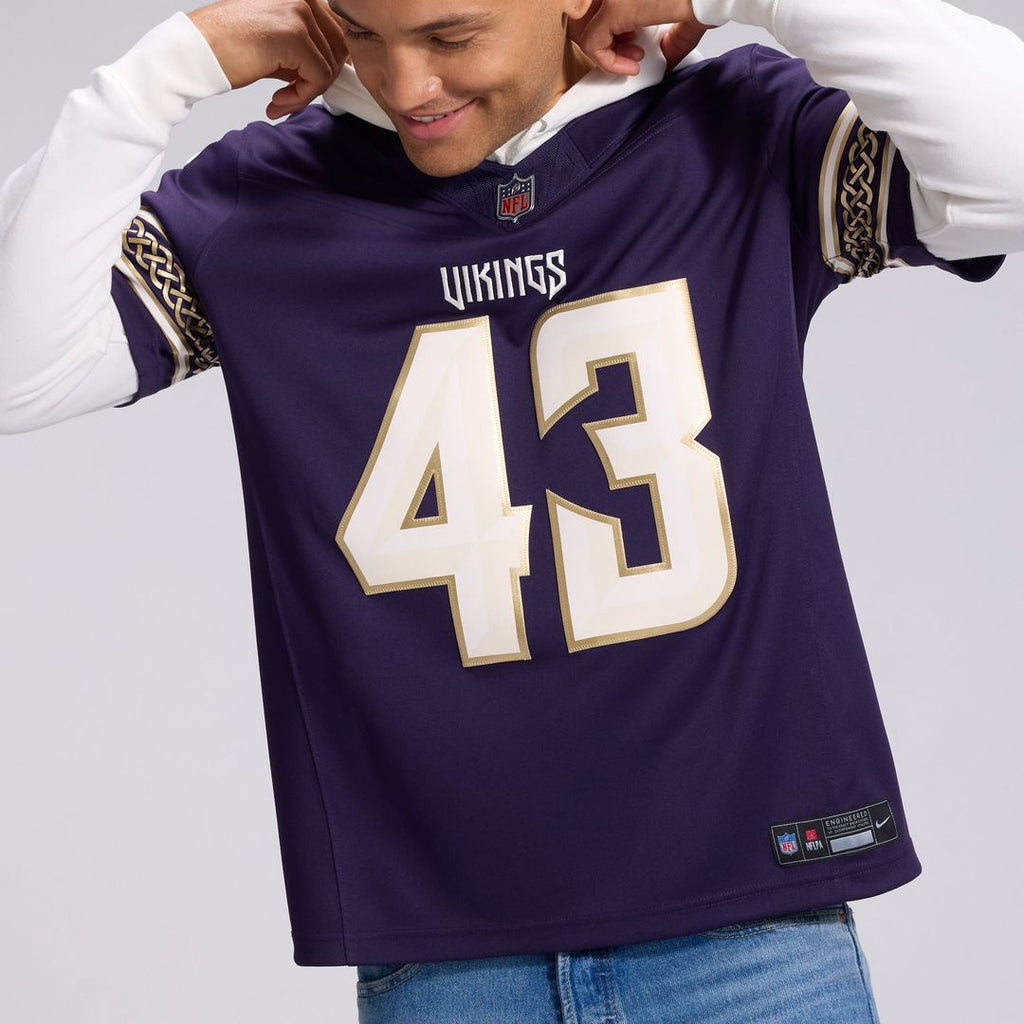 Men's Minnesota Vikings Andrew Van Ginkel Nike Purple 2026 Rivalries Collection Stitched Limited Jersey