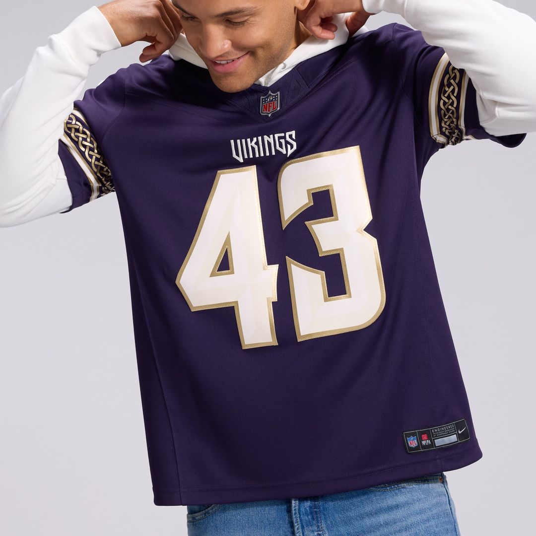Men's Minnesota Vikings Andrew Van Ginkel Nike Purple 2026 Rivalries Collection Stitched Limited Jersey
